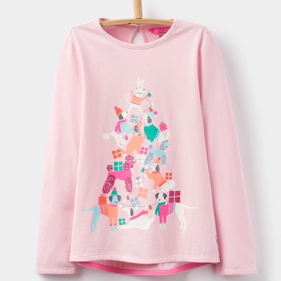 Joules Shirts Tops Girls Christmas Tree Tshirt Sz 4 Year Poshmark